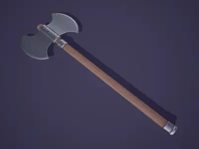 Stylized Battle Axe Low-poly 3D model buy