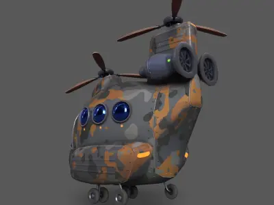 STYLIZED TOON HELICOPTERS  VOL1 Low-poly 3D model