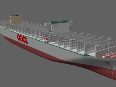 OOCL Spain container ship lowpoly 3D model
