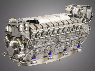 V20 8000 Engine - Marine Diesel Engine  3D model