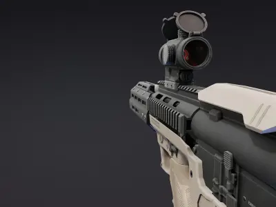 Bullpup AR Rifle Kit Low-poly 3D model