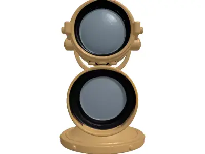 Polished Brass Telescope with Cracked Lens 3D model