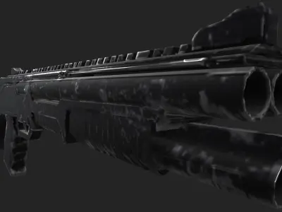 High-Quality 3D Shotgun - Game-Ready Asset Low-poly 3D model