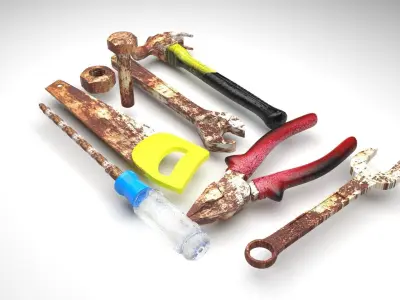 Old Tools Set 3D model