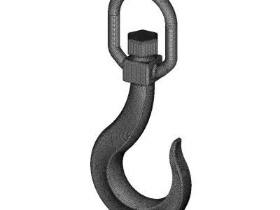Heavy Duty Crane Hook 3D print model