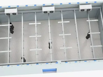 Cold Storage Unit with Hanging Bag for Cadaver 3D model