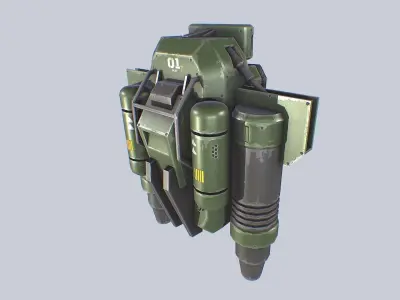 Scifi Jetpack Low-poly 3D model Low-poly