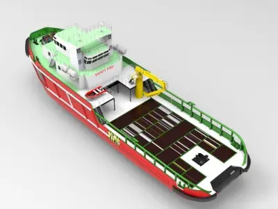 Supply ship Indo Low-poly 3D model