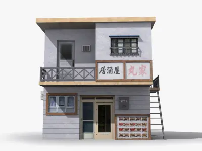 Japanese House x8 Low-poly 3D model purchase