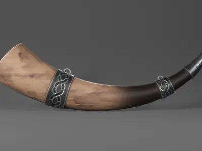 War Horn Low-poly 3D model