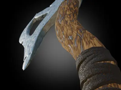 Battle-axe Weapon PBR Low-poly game ready Low-poly 3D model