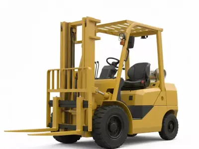 Industrial Counterbalance Forklift Low-poly 3D model