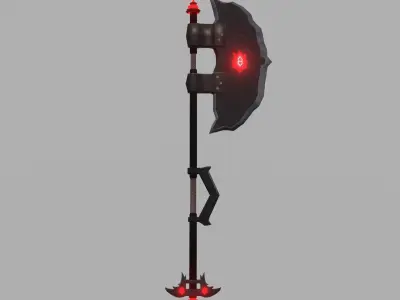 Devil axe Low-poly 3D model