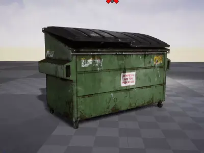 3D Dumpster Game Ready garbage can Low-poly 3D model