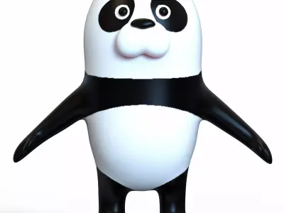 Panda Stylized Low-poly 3D model