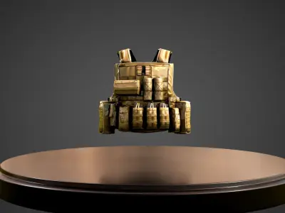 Army Body Armor Low-poly 3D model