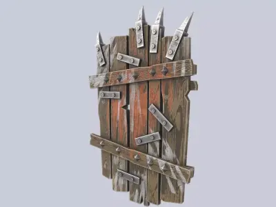 Orc shield Low-poly 3D model