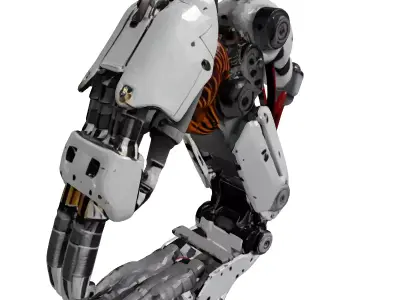 Damaged Robotic Hand with Exposed Wires 3D model