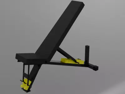 45 gym fitness workout bench lowpoly 3d Low-poly 3D model