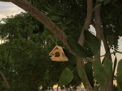 Bird House in Forest 3D model