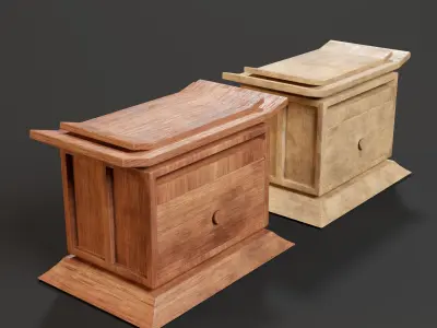 Kondo Nightstand Drawer  Low-poly 3D model