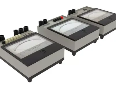 Analog Meters Set 3D model