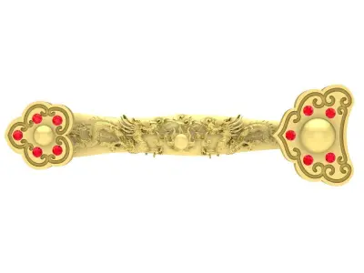 Decorative Curved Jewelry Bar Connector 3904 3D print model
