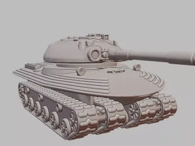Quad Track Tank Separate Full Size Turret 3D Printable 3D print model