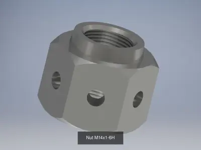 collection 1 metal nut with two holes 3D Model Pack