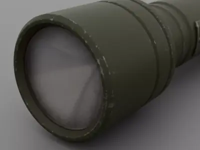 Military Flashlight - Game Asset Low-poly 3D model