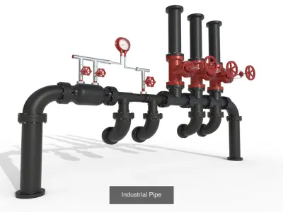 Industrial Pipe 3D Model Pack