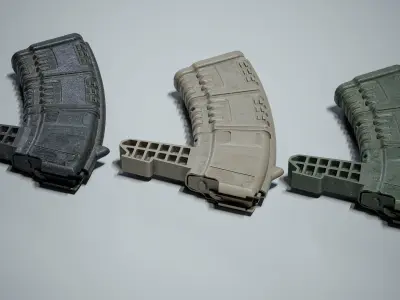 PBR pufgun SKS Magazine Game Ready Low-poly 3D model