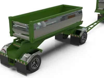 L9000 Transfer Dump Truck  6 Historical Hood Variants 3D model