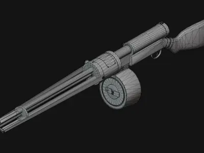 Rotary Cannon Machine Gun Free low-poly 3D model