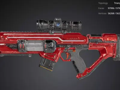 Red Rifle 3D model