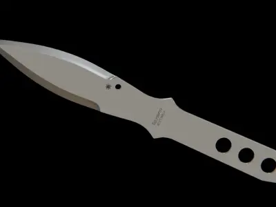Spyderco Spyder throwing knife steel blade Low-poly 3D model