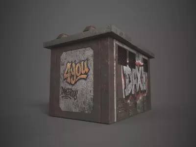 Realistic Urban Transformer Station  Low-poly 3D model