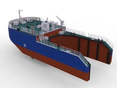 Detachable icebreaking bow  Self propelled for Tug Boat 32 3D print model