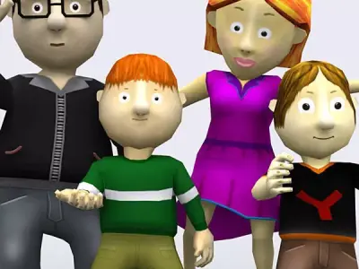 3DRT - Toonworld Family Low-poly 3D model