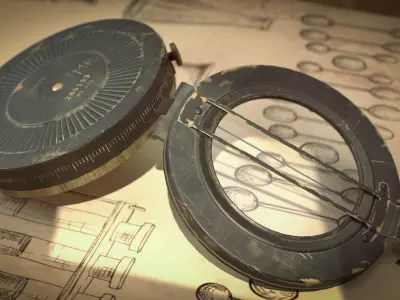 Compass Low-poly 3D model