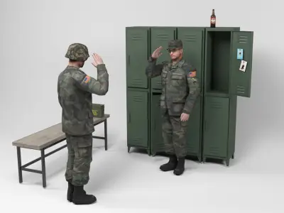 Military Barracks - Scene 2 Low-poly 3D model