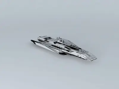 XB447 SALOMON Space battleship Modular class Free 3D model
