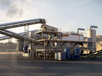 Dry Coal Processing Plant 3D Model  3D model