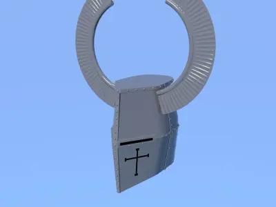 Teutonic Knight Helmet Low-poly 3D model