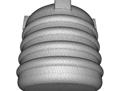 Cartoon Water Storage Tank Low-poly 3D model