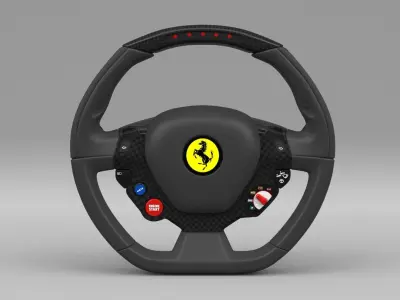 Ferrari Steering Wheel Low-poly 3D model