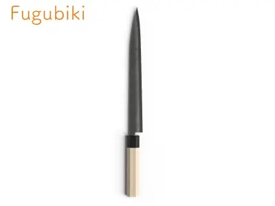 11 Japanese knives for cooking 3D model