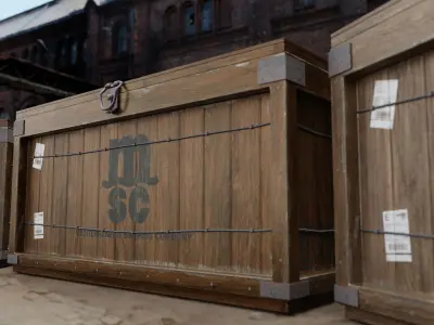 Shipping crates  Low-poly 3D model