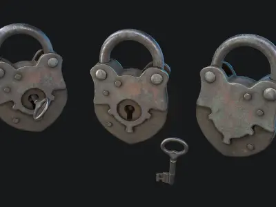 Padlock 1 Low-poly 3D model