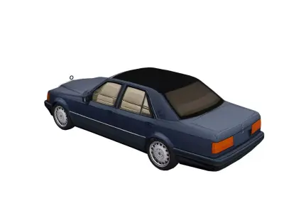 1985 Mercedes Benz W124 Low Poly Classic Sedan Car Low-poly 3D model